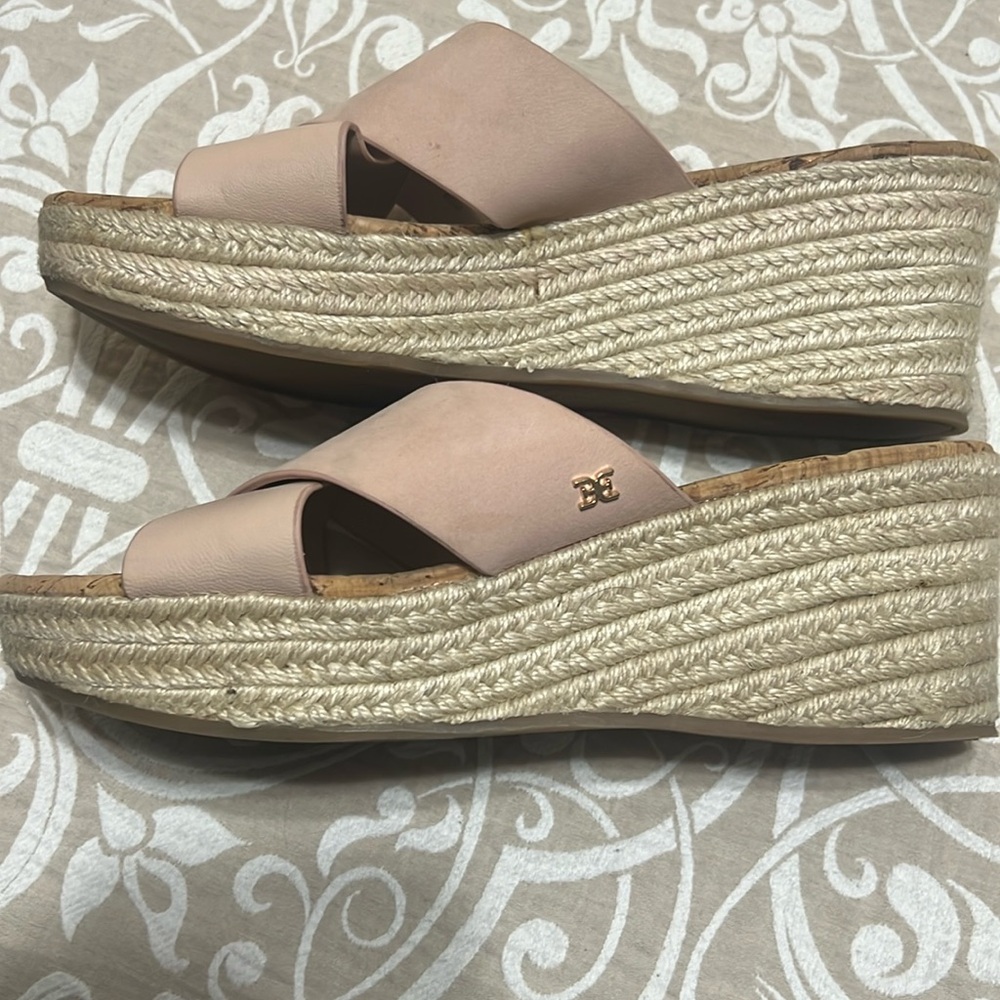 Sam eidelman pink wedge shoes